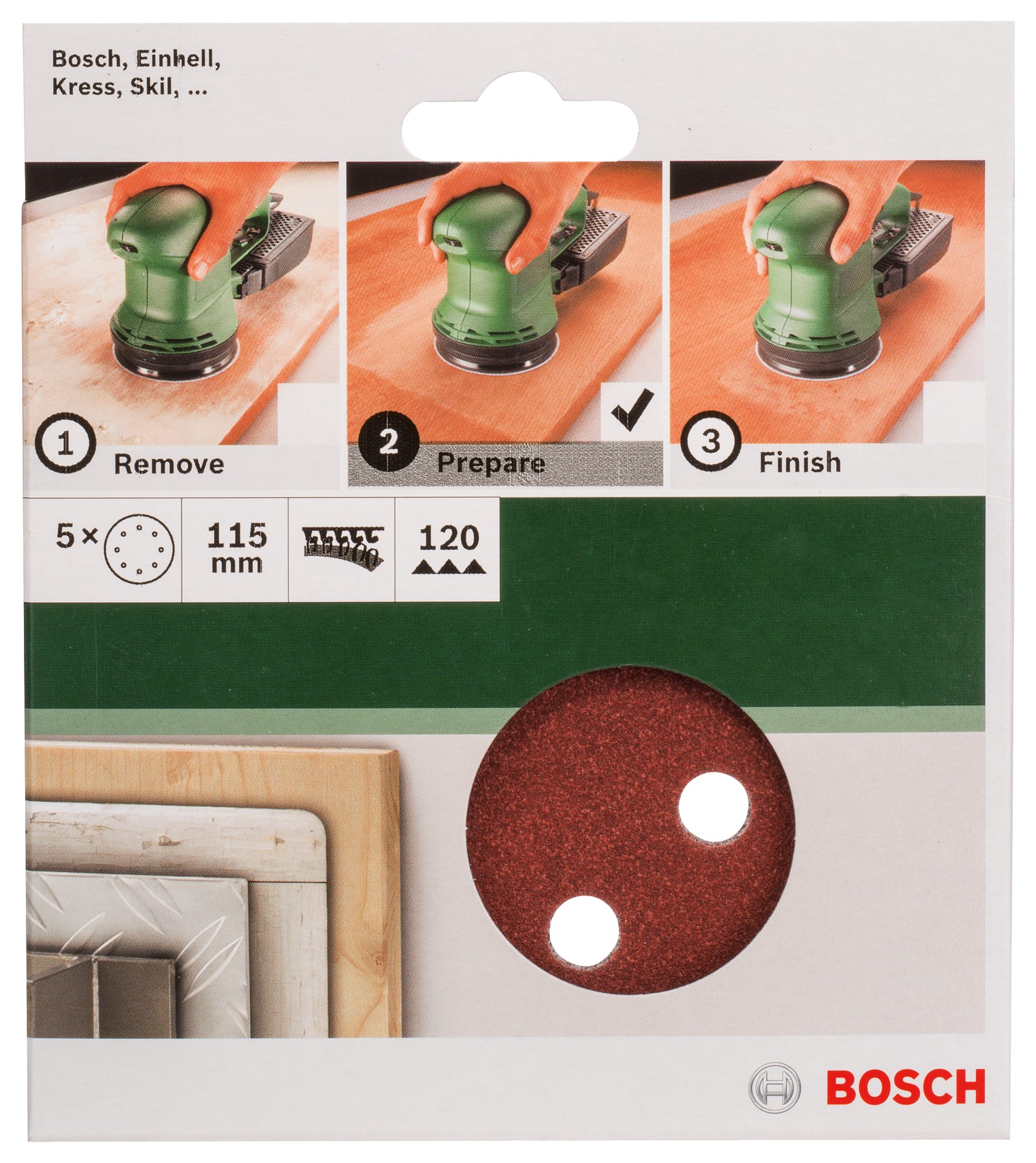 Set de hojas de lija de 5 piezas para lijadora excéntricaG = 120