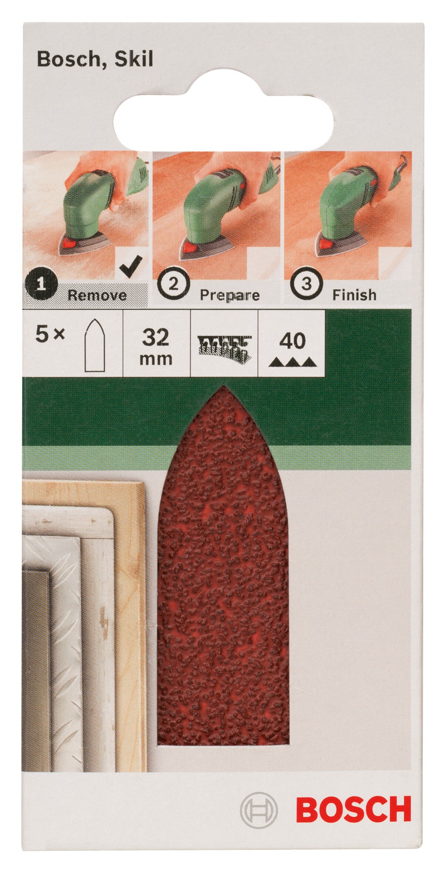 Set de 5 hojas de lija para lijadora Delta, adaptadorG = 40