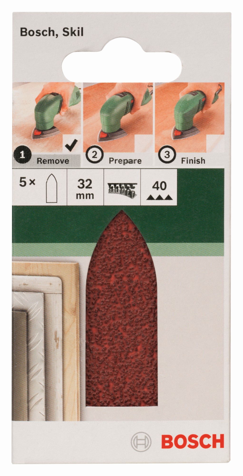 Set de 5 hojas de lija para lijadora Delta, adaptadorG = 40