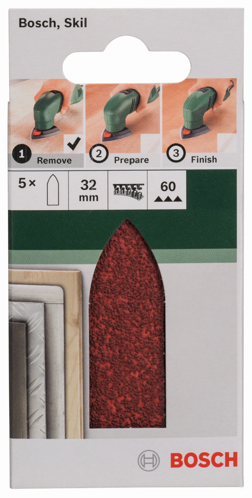 Set de 5 hojas de lija para lijadora Delta, adaptadorG = 60