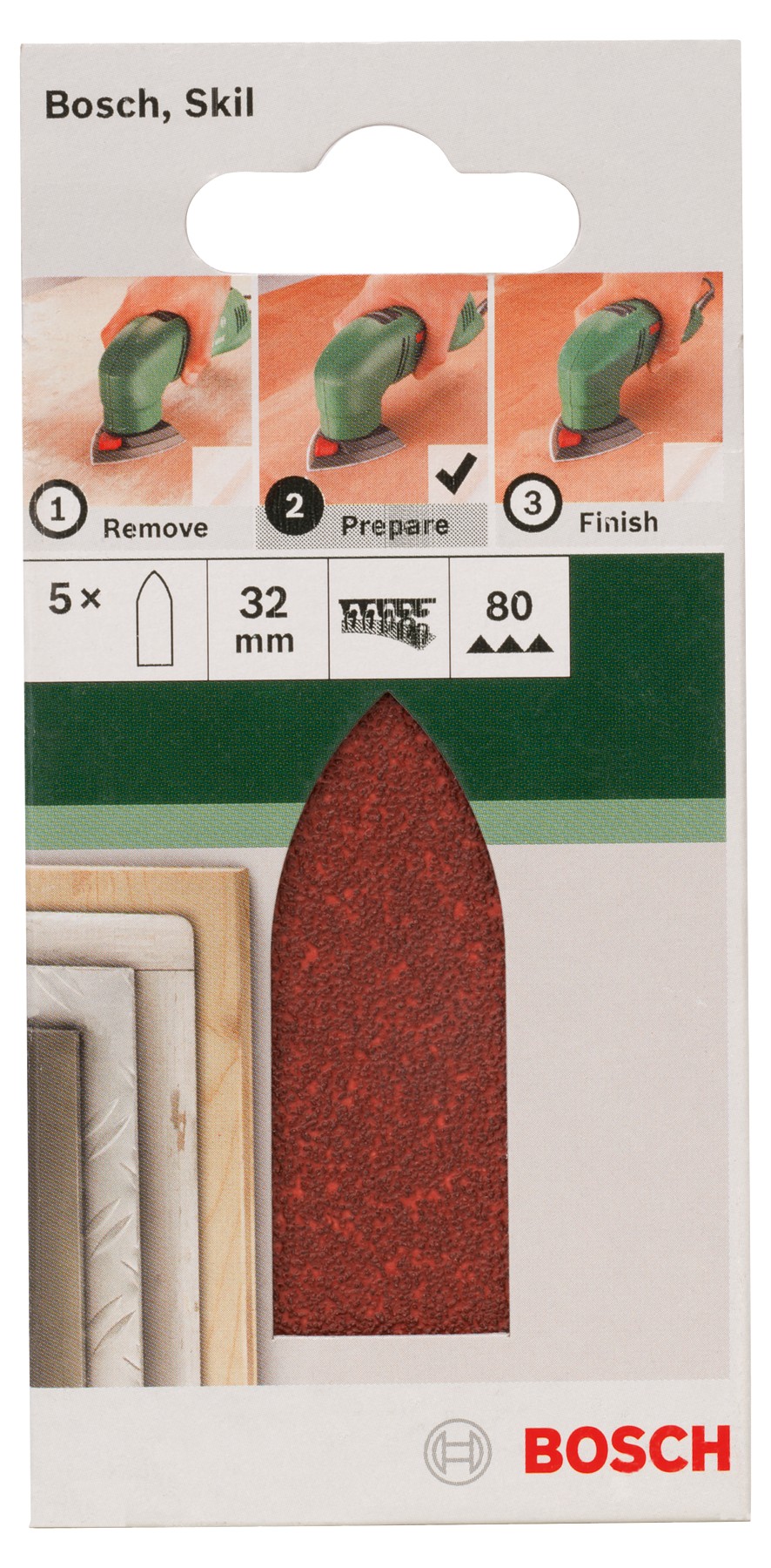 Set de 5 hojas de lija para lijadora Delta, adaptadorG = 80