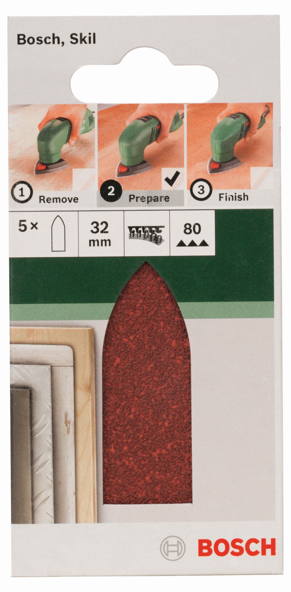 Set de 5 hojas de lija para lijadora Delta, adaptadorG = 80