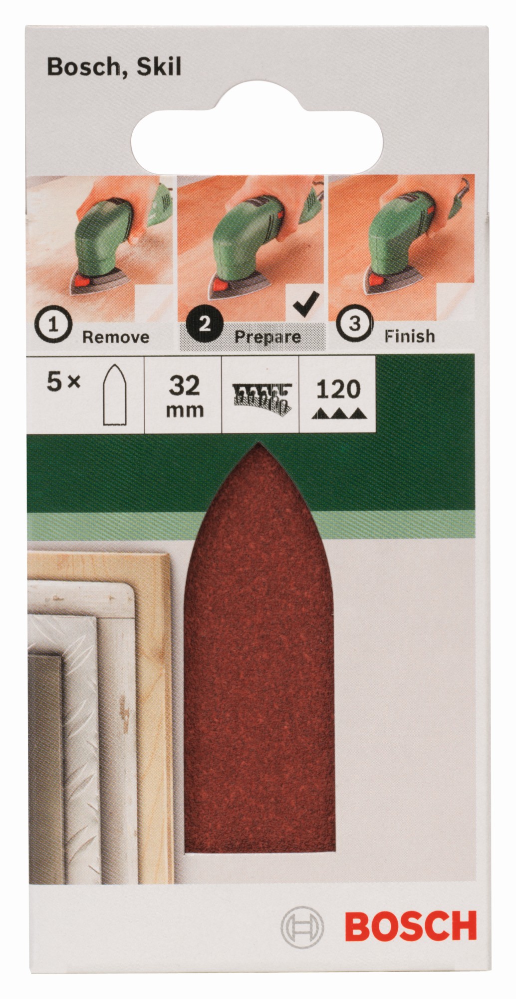 Set de 5 hojas de lija para lijadora Delta, adaptadorG = 120