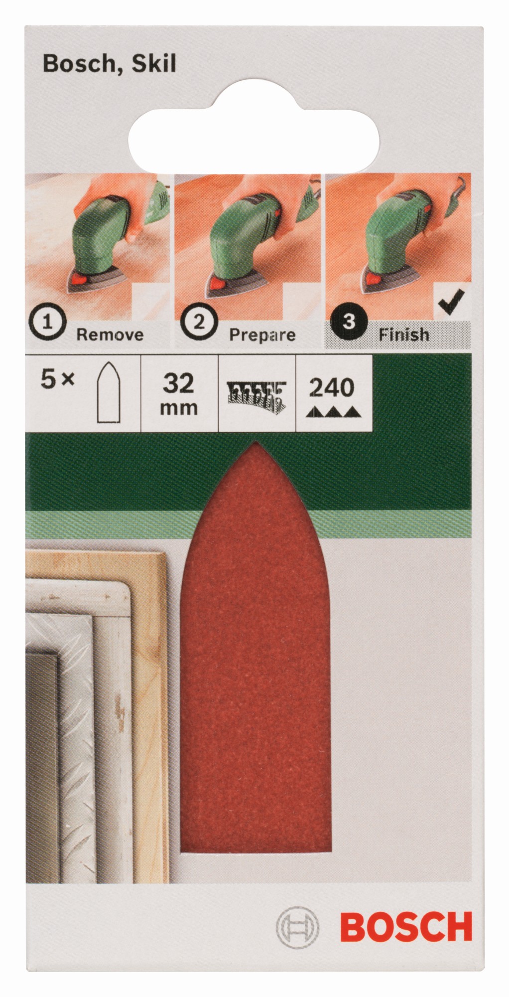 Set de 5 hojas de lija para lijadora Delta, adaptadorG = 240