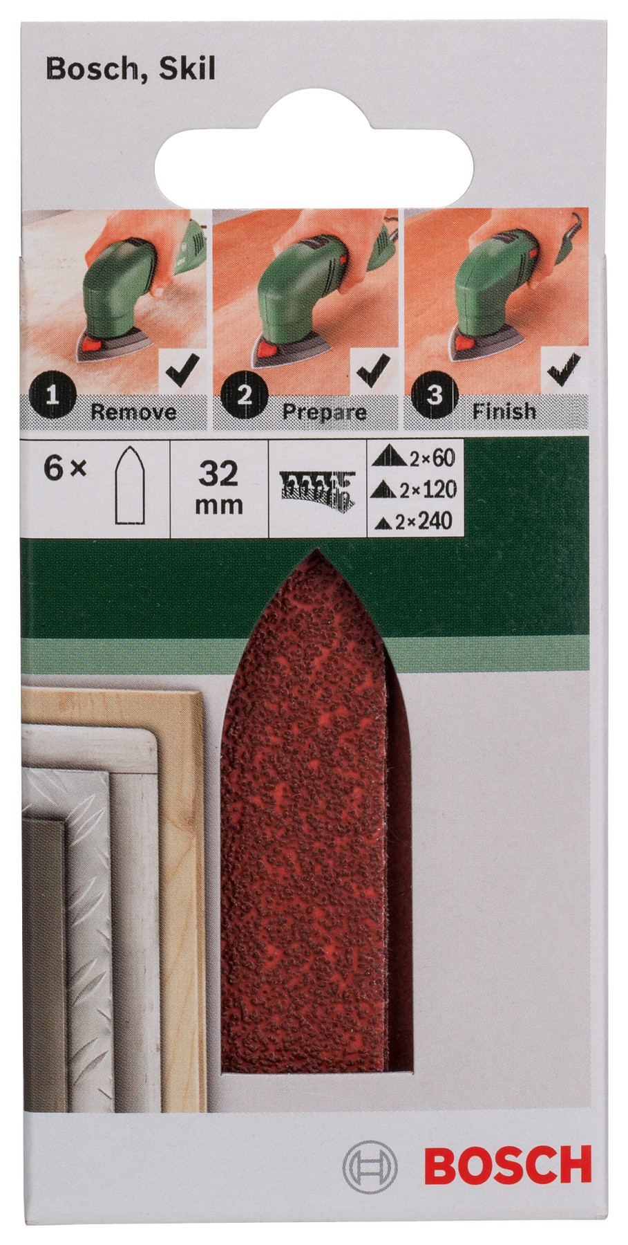 Set de 6 hojas de lija para lijadora Delta, adaptador