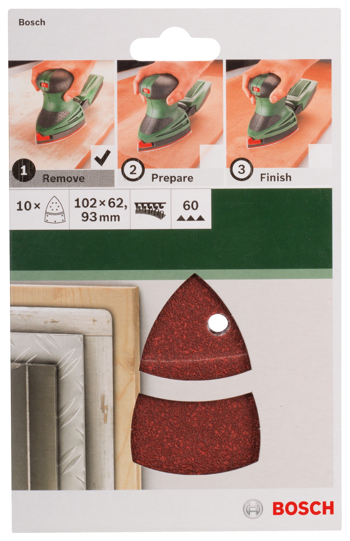 Set de hojas de lija de 10 piezas para lijadora múltipleG = 60