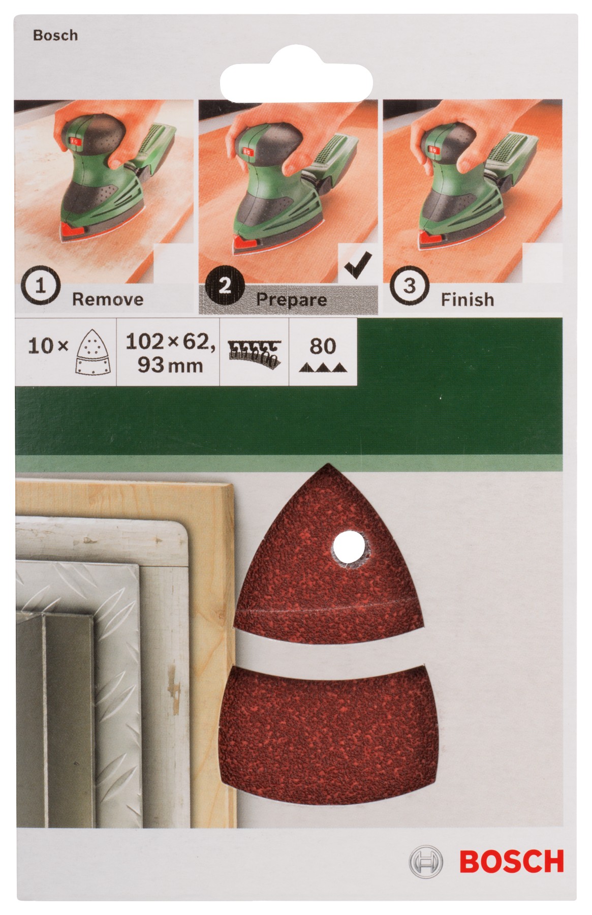 Set de hojas de lija de 10 piezas para lijadora múltipleG = 80