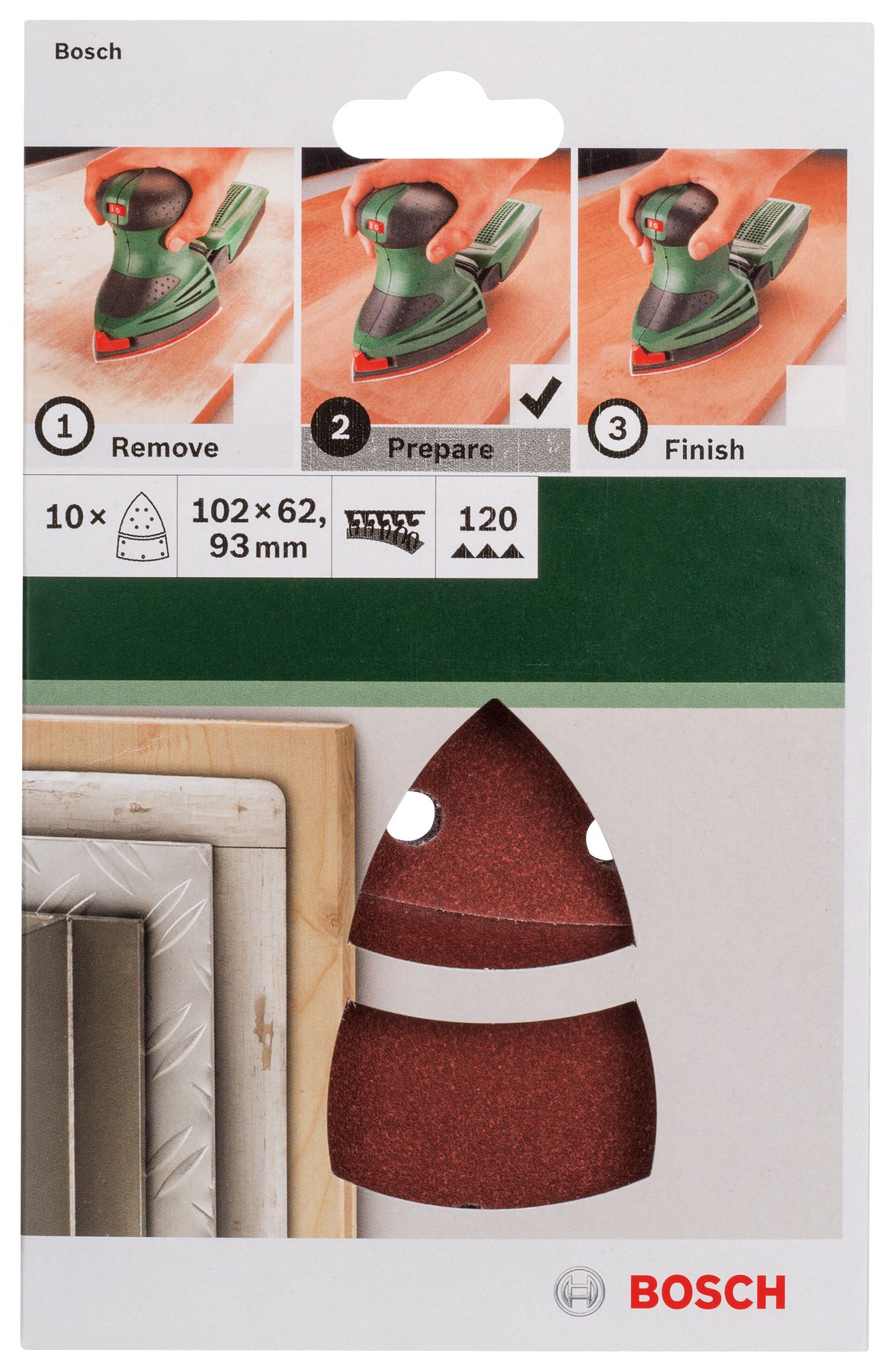 Set de hojas de lija de 10 piezas para lijadora múltipleG = 120