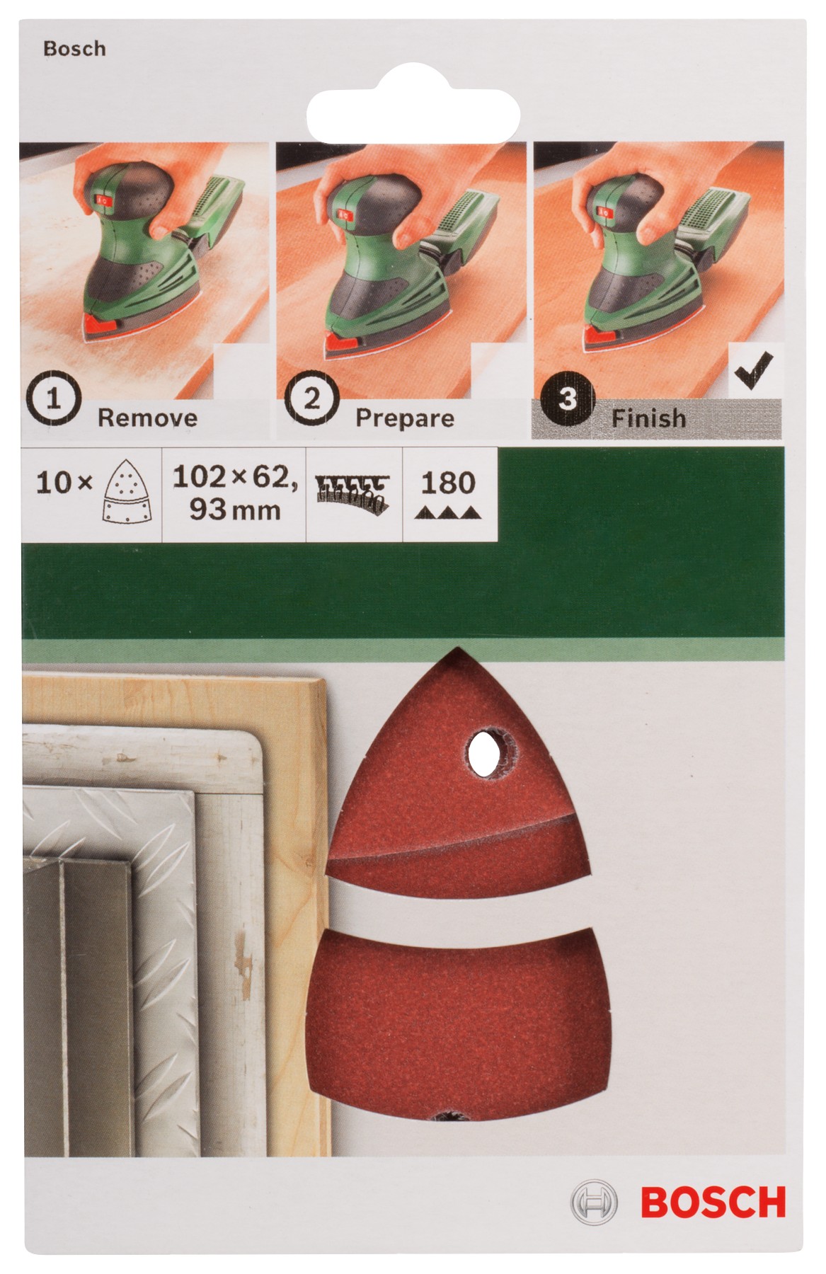 Set de hojas de lija de 10 piezas para lijadora múltipleG = 180