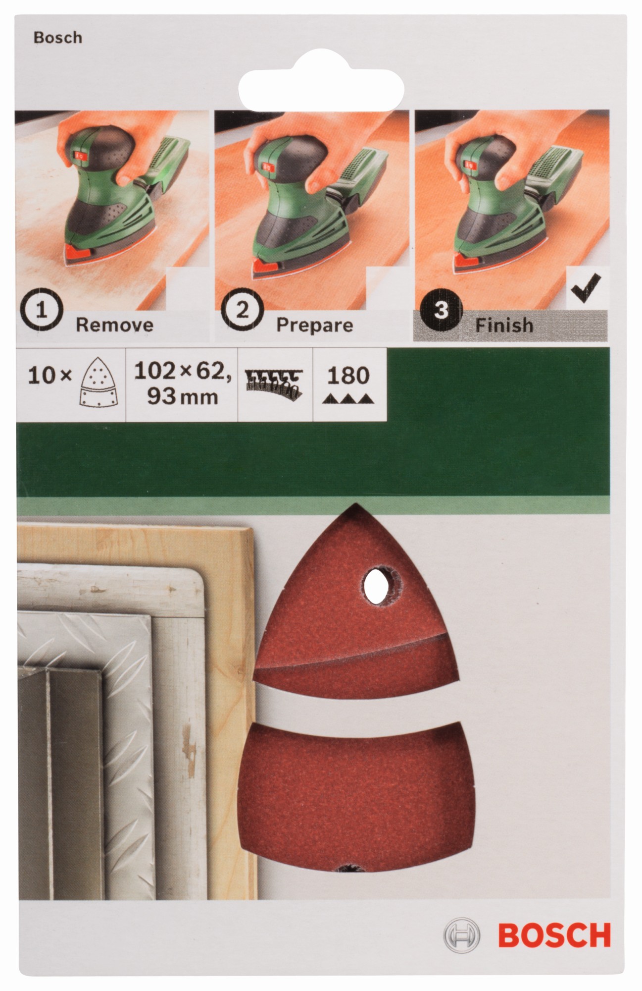 Set de hojas de lija de 10 piezas para lijadora múltipleG = 180