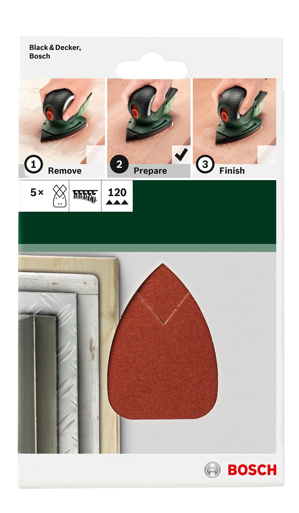 Set de hojas de lija de 5 piezas para lijadora múltipleG = 120