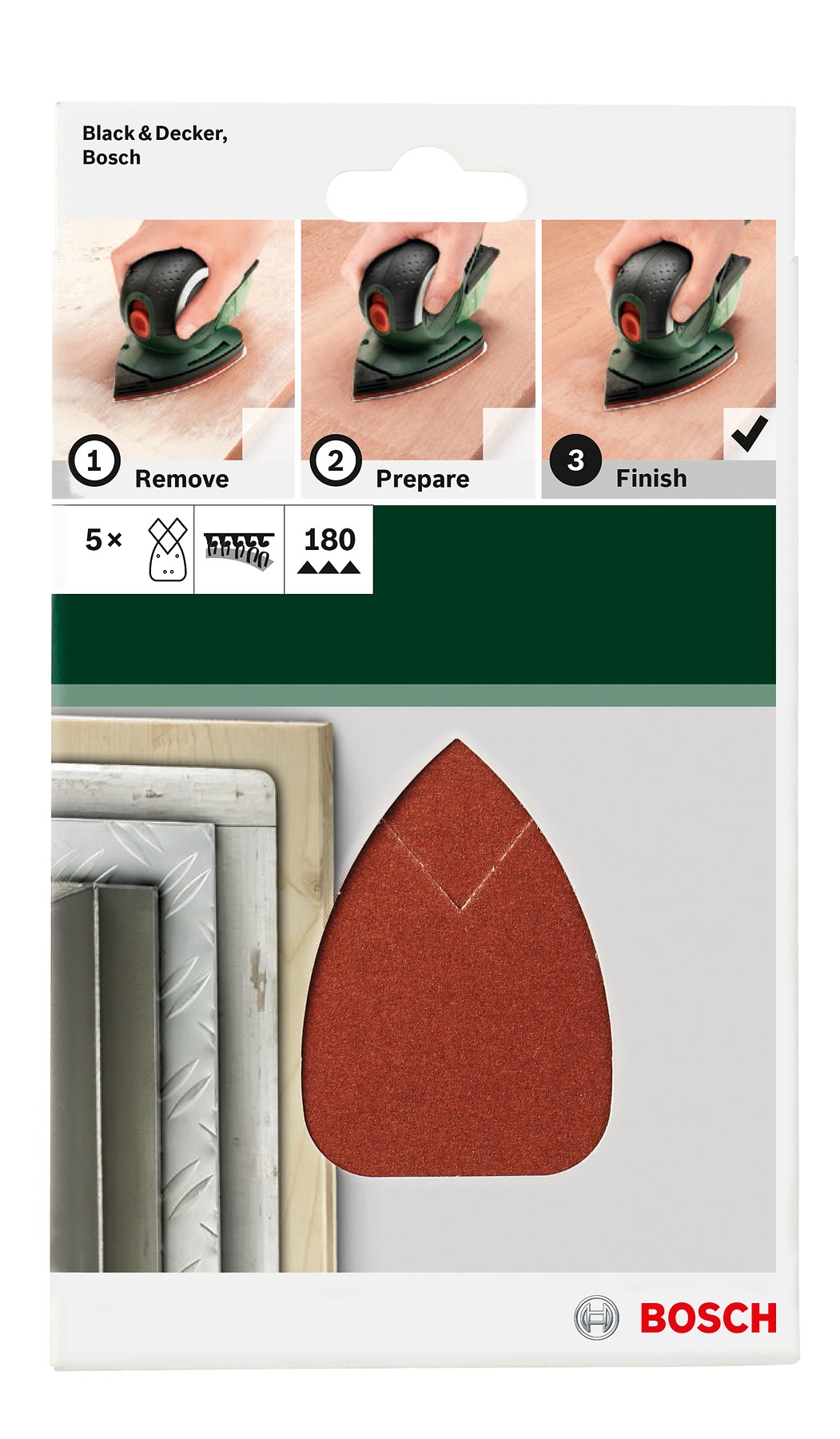 Set de hojas de lija de 5 piezas para lijadora múltipleG = 180