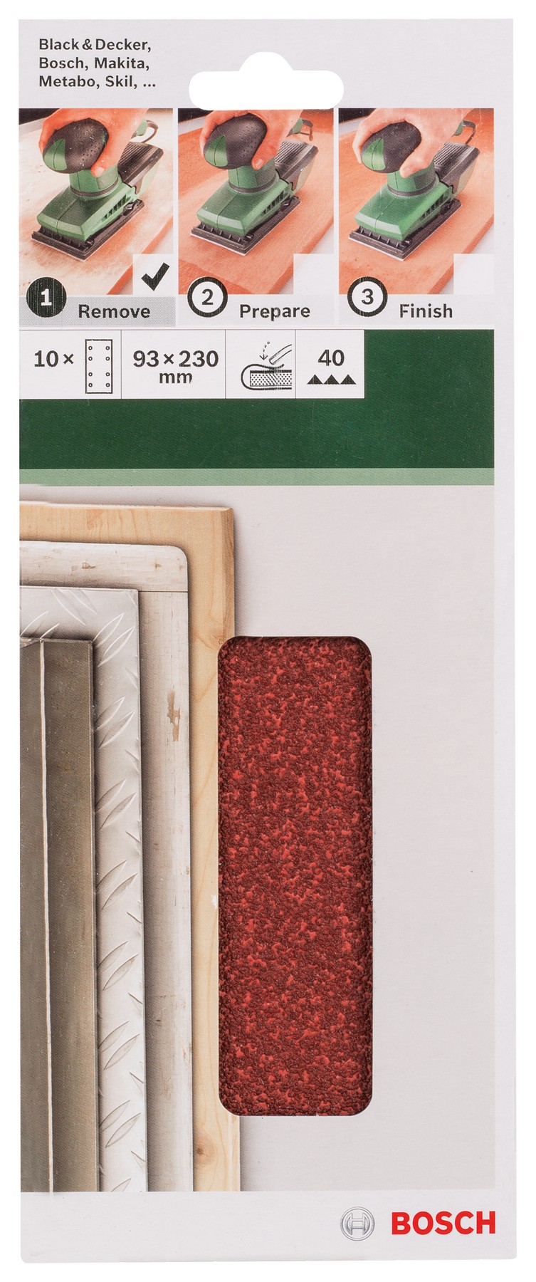 Set de hojas de lija de 10 piezas para lijadora orbitalG = 40