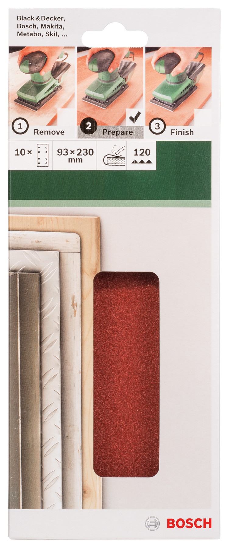 Set de hojas de lija de 10 piezas para lijadora orbitalG = 120