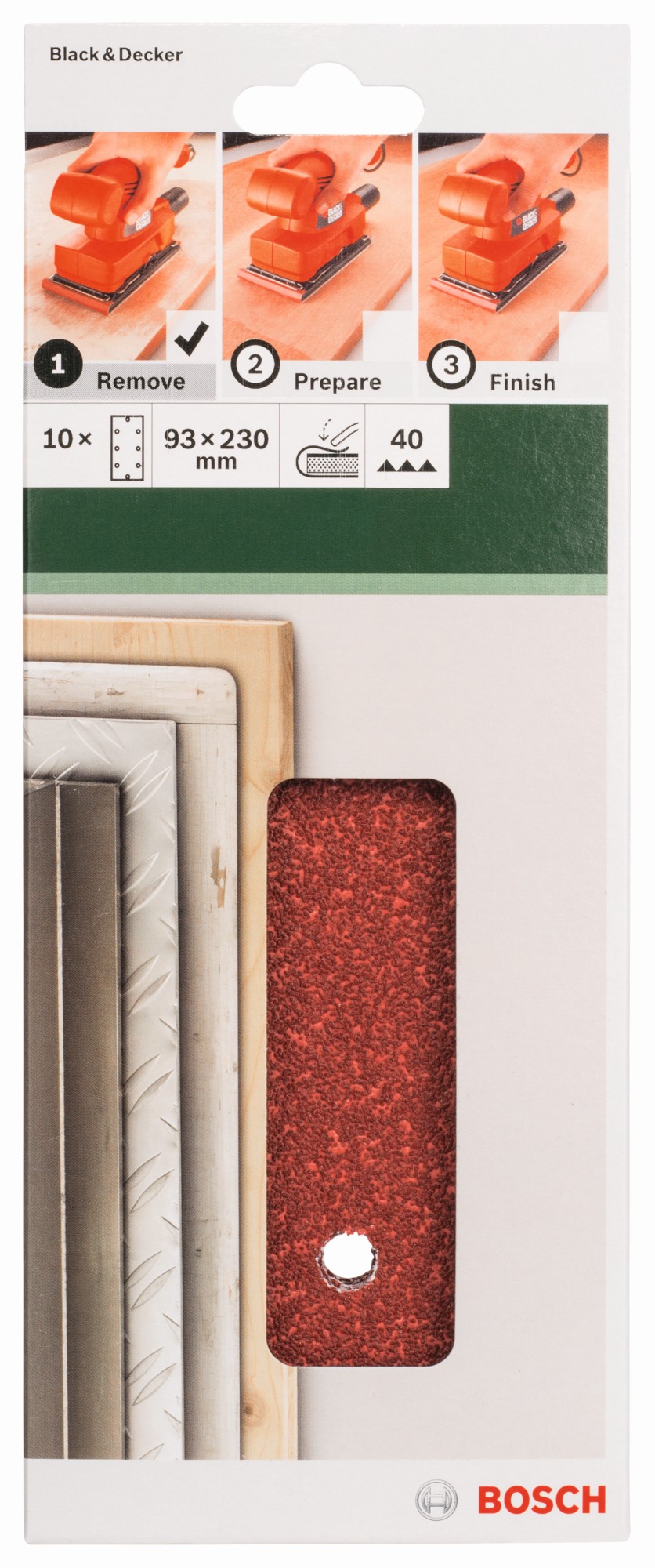 Set de hojas de lija de 10 piezas para lijadora orbitalG = 40