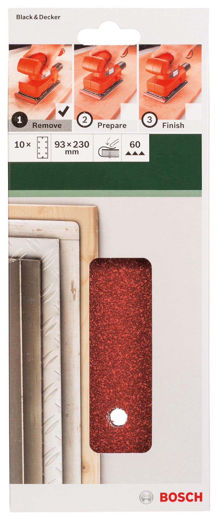 Set de hojas de lija de 10 piezas para lijadora orbitalG = 60