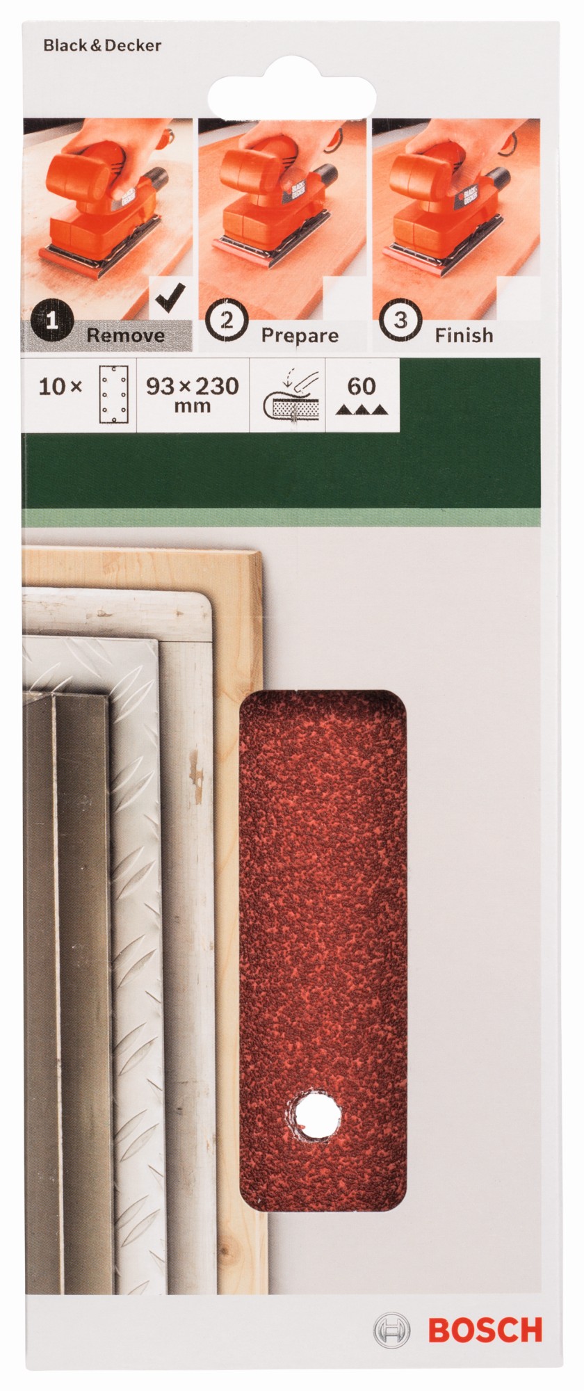 Set de hojas de lija de 10 piezas para lijadora orbitalG = 60