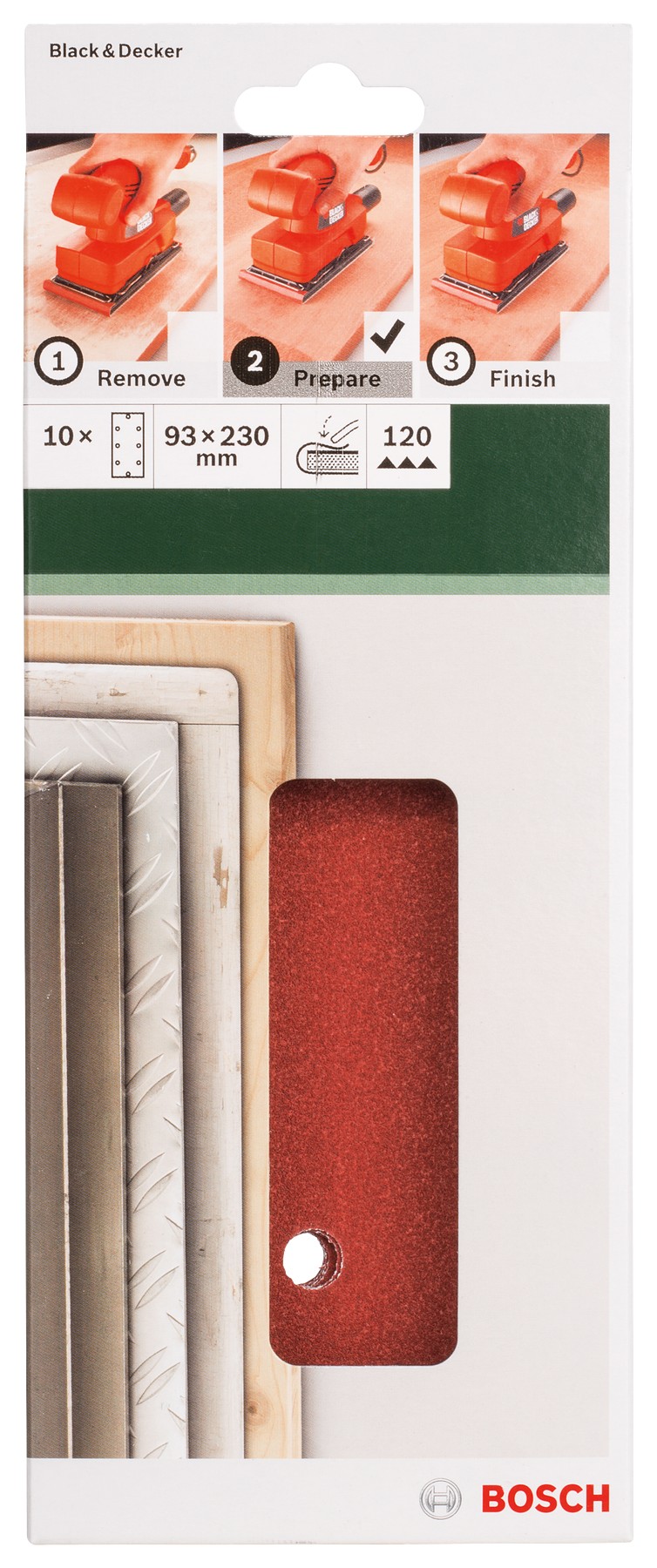 Set de hojas de lija de 10 piezas para lijadora orbitalG = 120