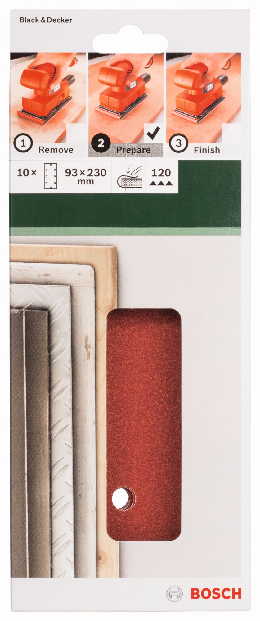 Set de hojas de lija de 10 piezas para lijadora orbitalG = 120