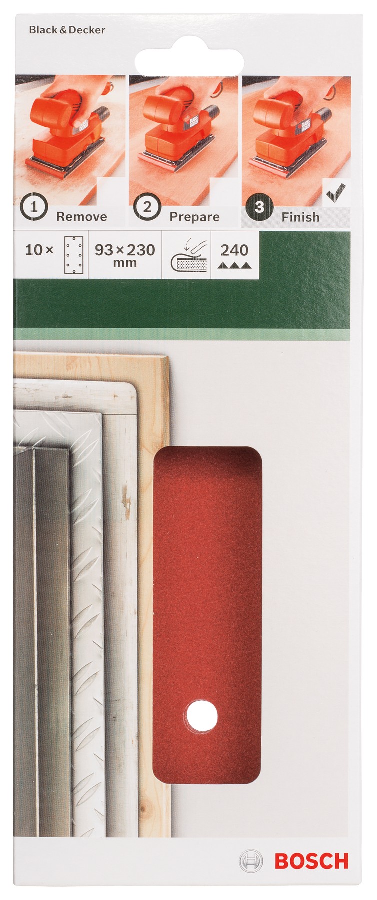 Set de hojas de lija de 10 piezas para lijadora orbitalG = 240