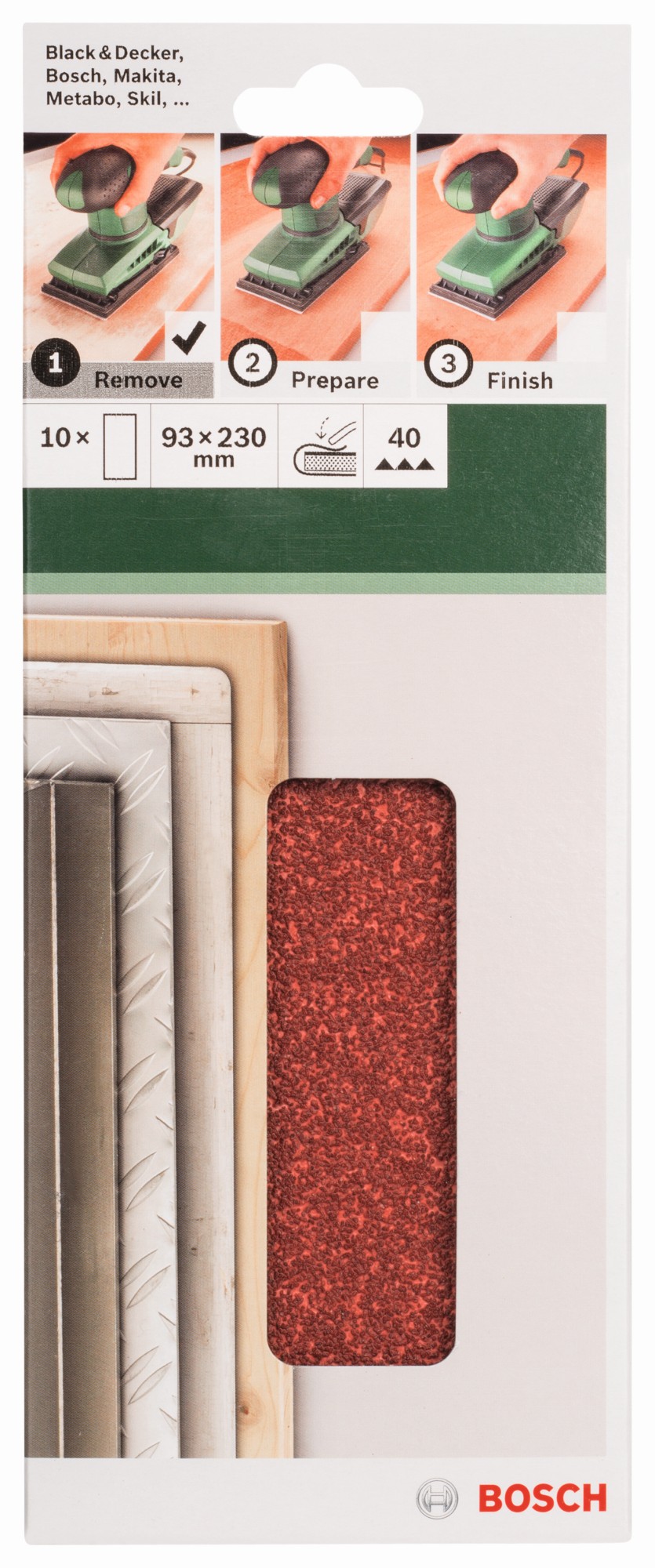 Set de hojas de lija de 10 piezas para lijadora orbitalG = 40