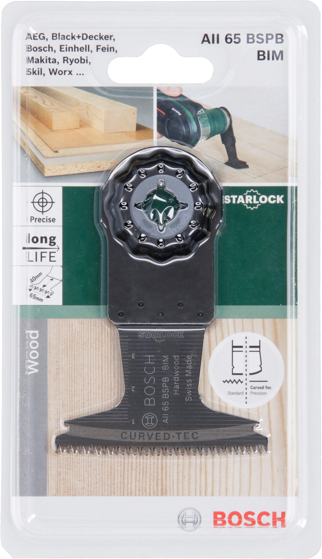 Hoja de sierra de inmersión Starlock BIM AII 65 BSPB Hard Wood40 x 65 mm