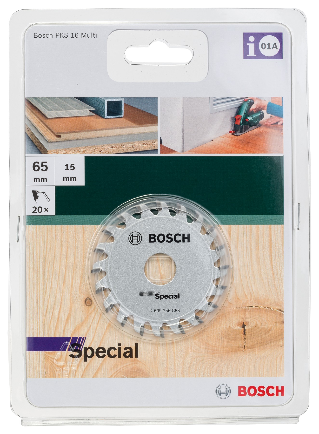 Hoja de sierra circular para sierras de inmersión y sierras circulares portátilesD = 65 mm; taladro= 15 mm; T = 20