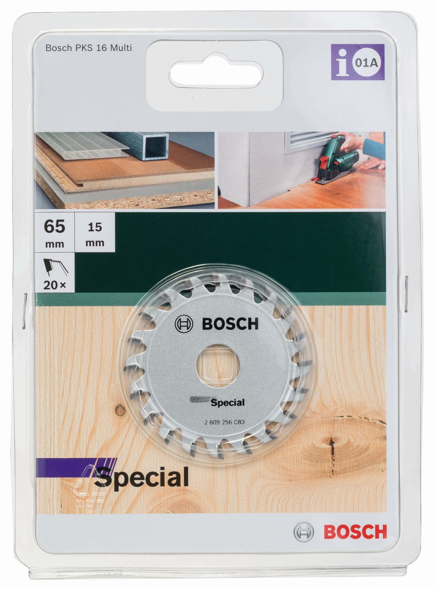Hoja de sierra circular para sierras de inmersión y sierras circulares portátilesD = 65 mm; taladro= 15 mm; T = 20