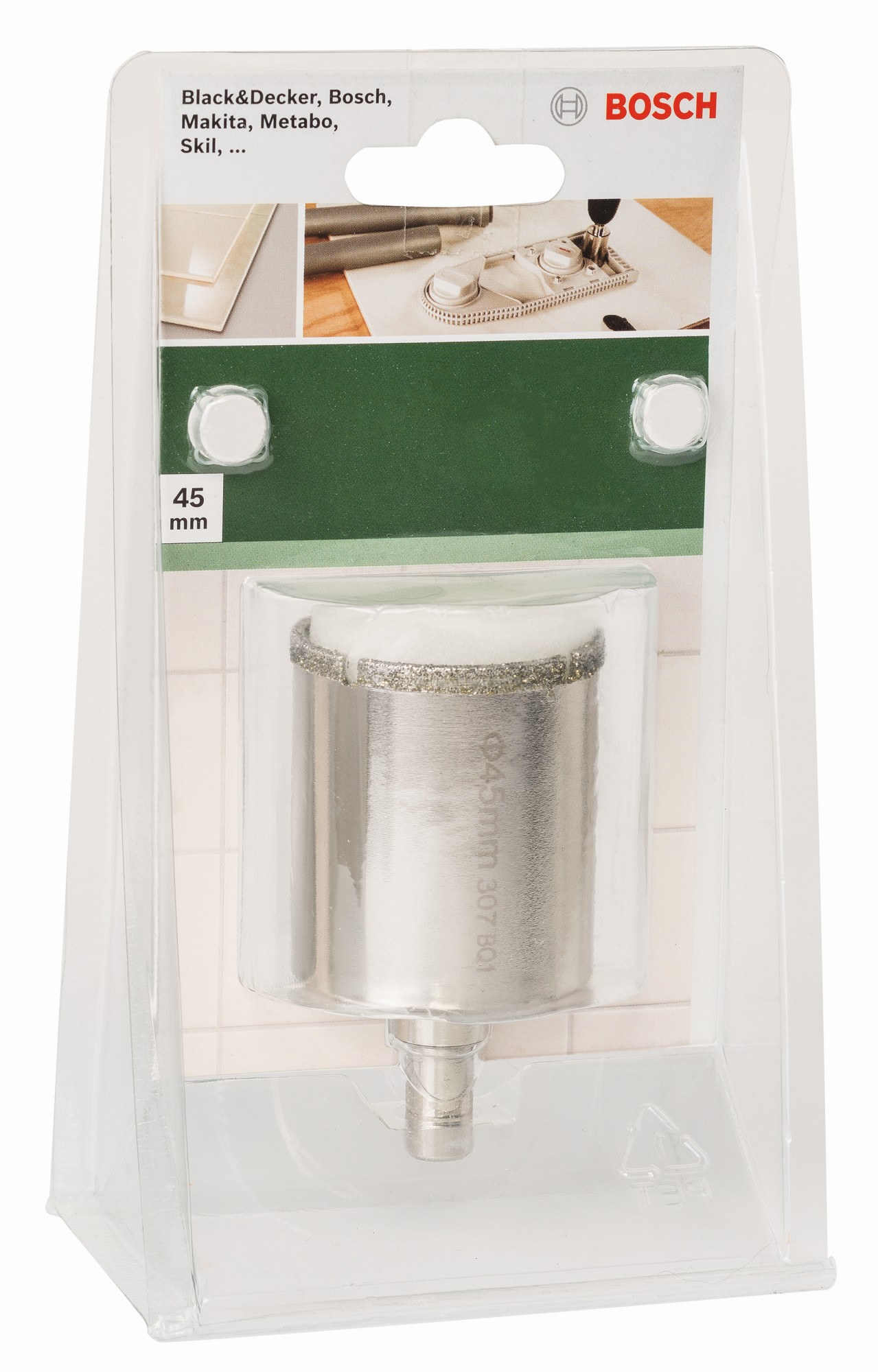 Corona de diamanteDiámetro = 45 mm