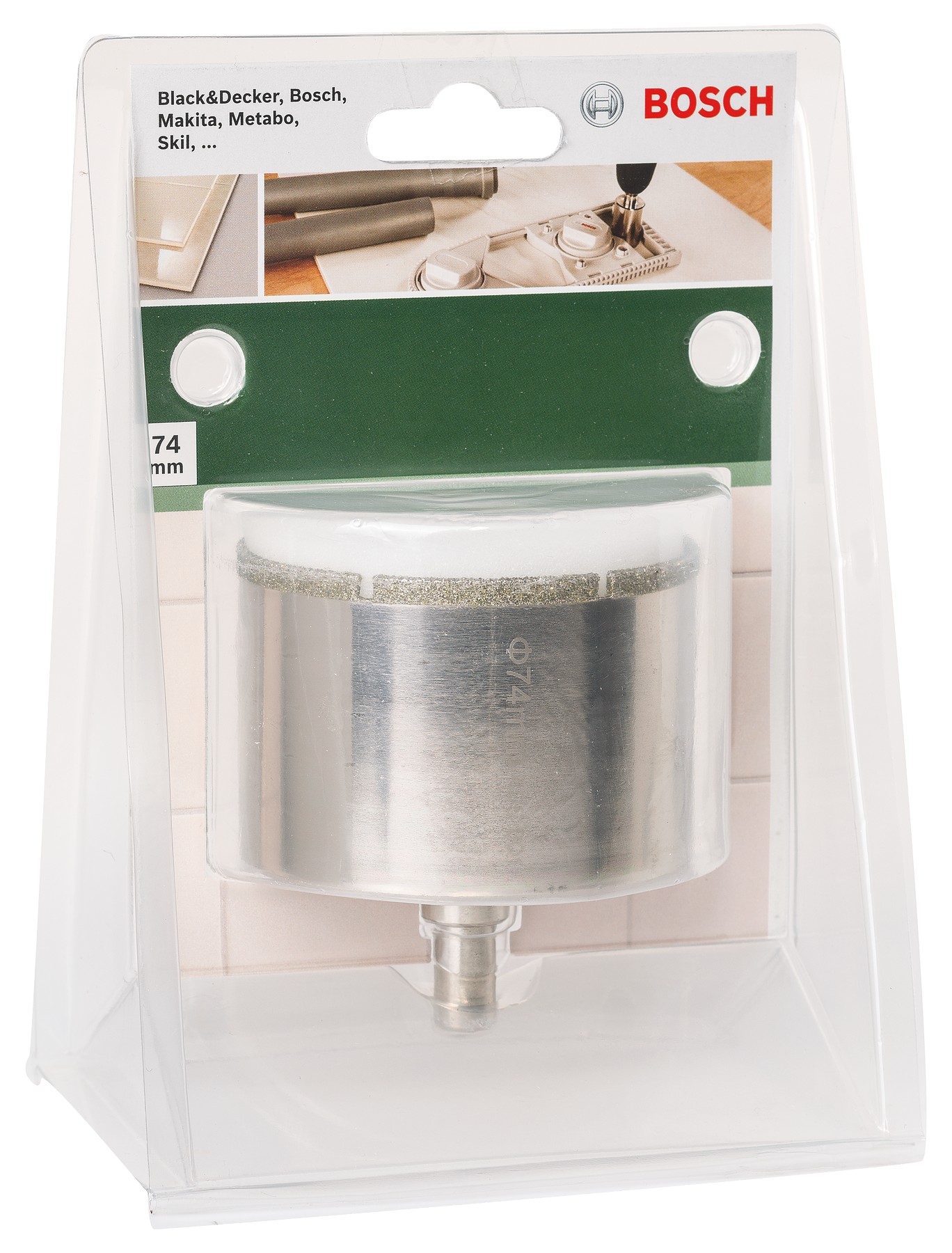 Corona de diamanteDiámetro = 74 mm