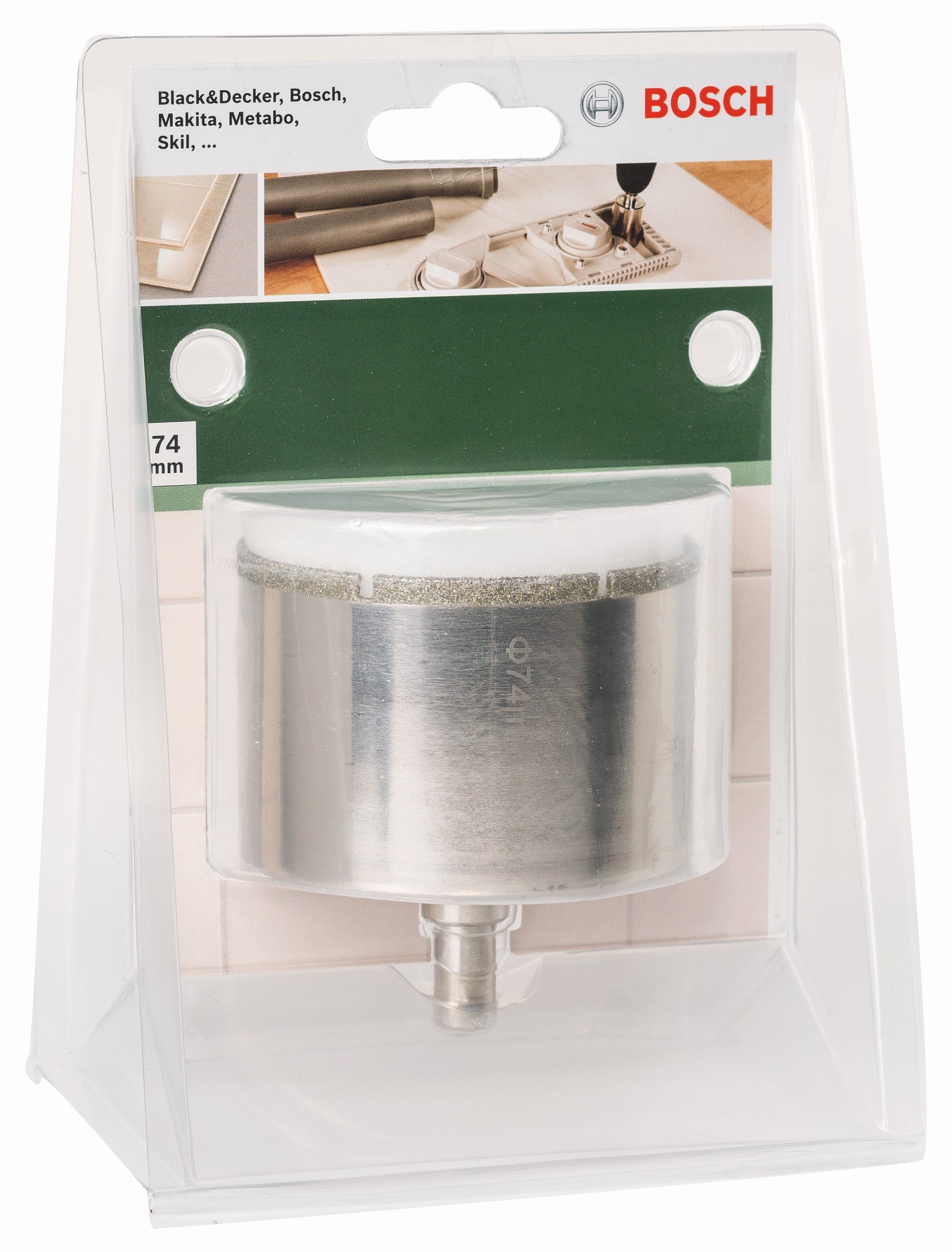 Corona de diamanteDiámetro = 74 mm