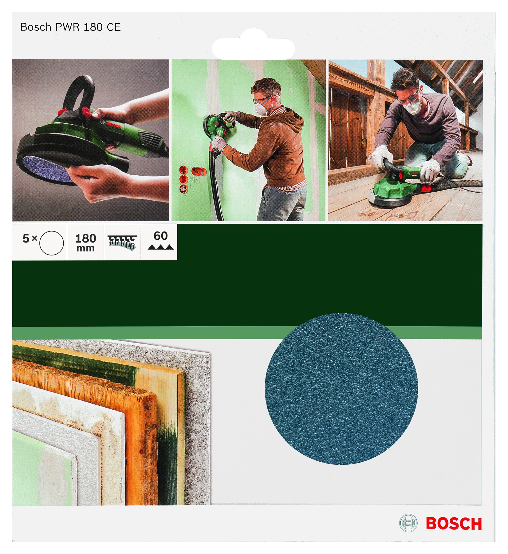 Hojas de lija PWR 180 mm K60