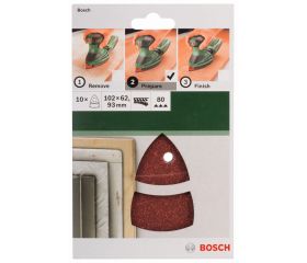 Set de hojas de lija de 10 piezas para lijadora múltipleG = 80