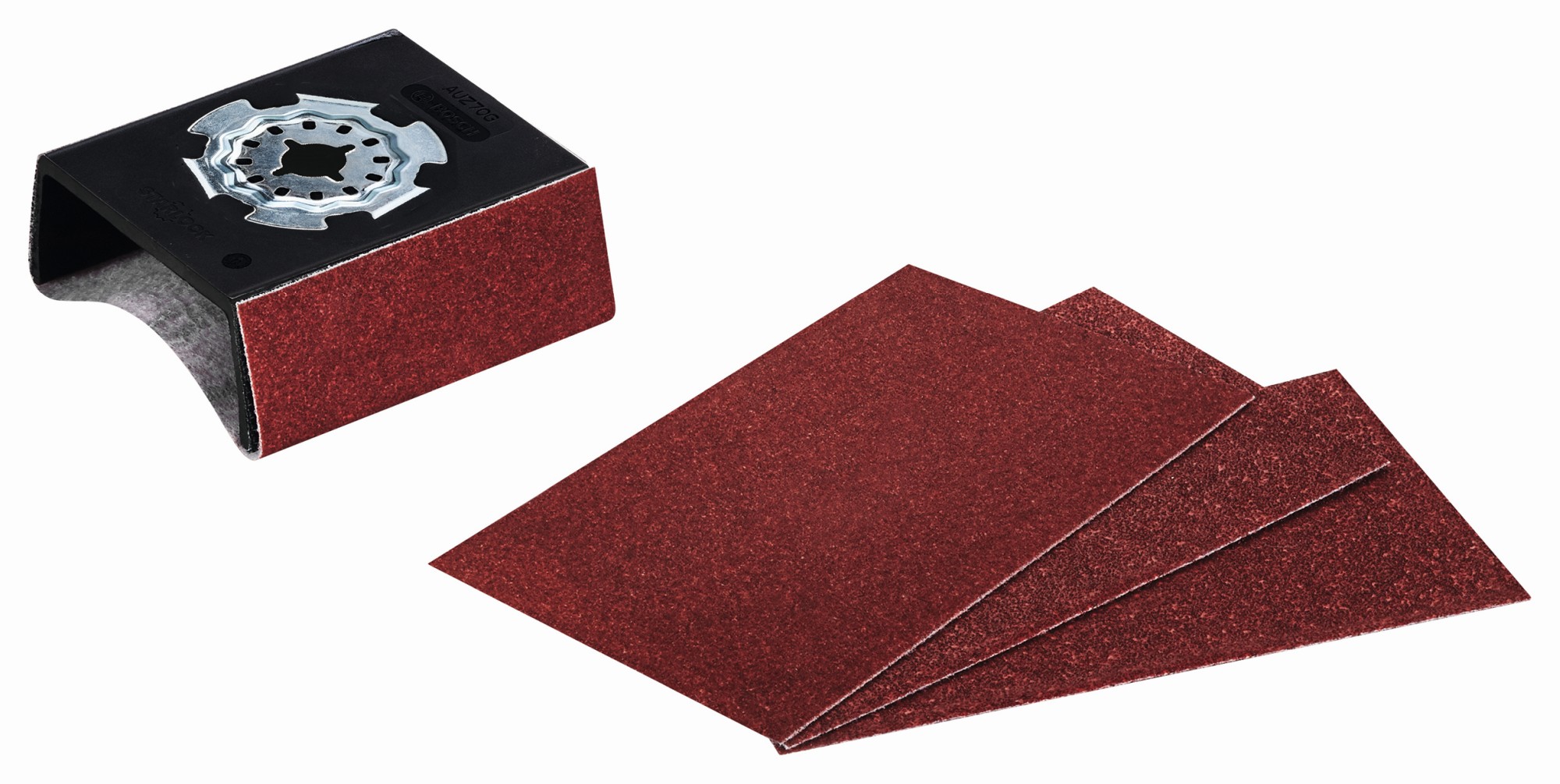 Perfil de lijado Starlock AUZ 70 G con 4 hojas de lija, 70 x 125 mm