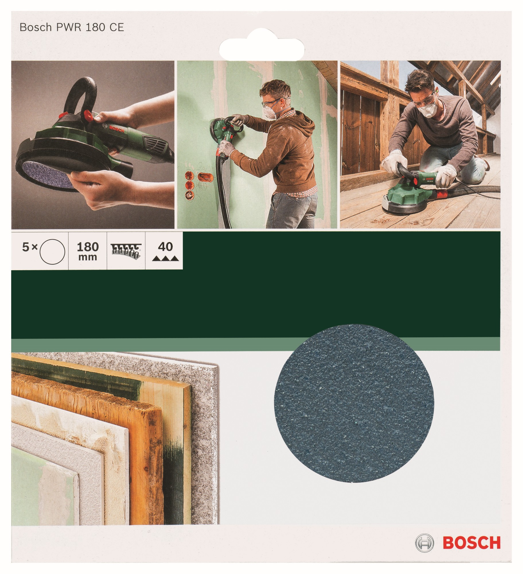 Hojas de lija PWR 180 mm K40