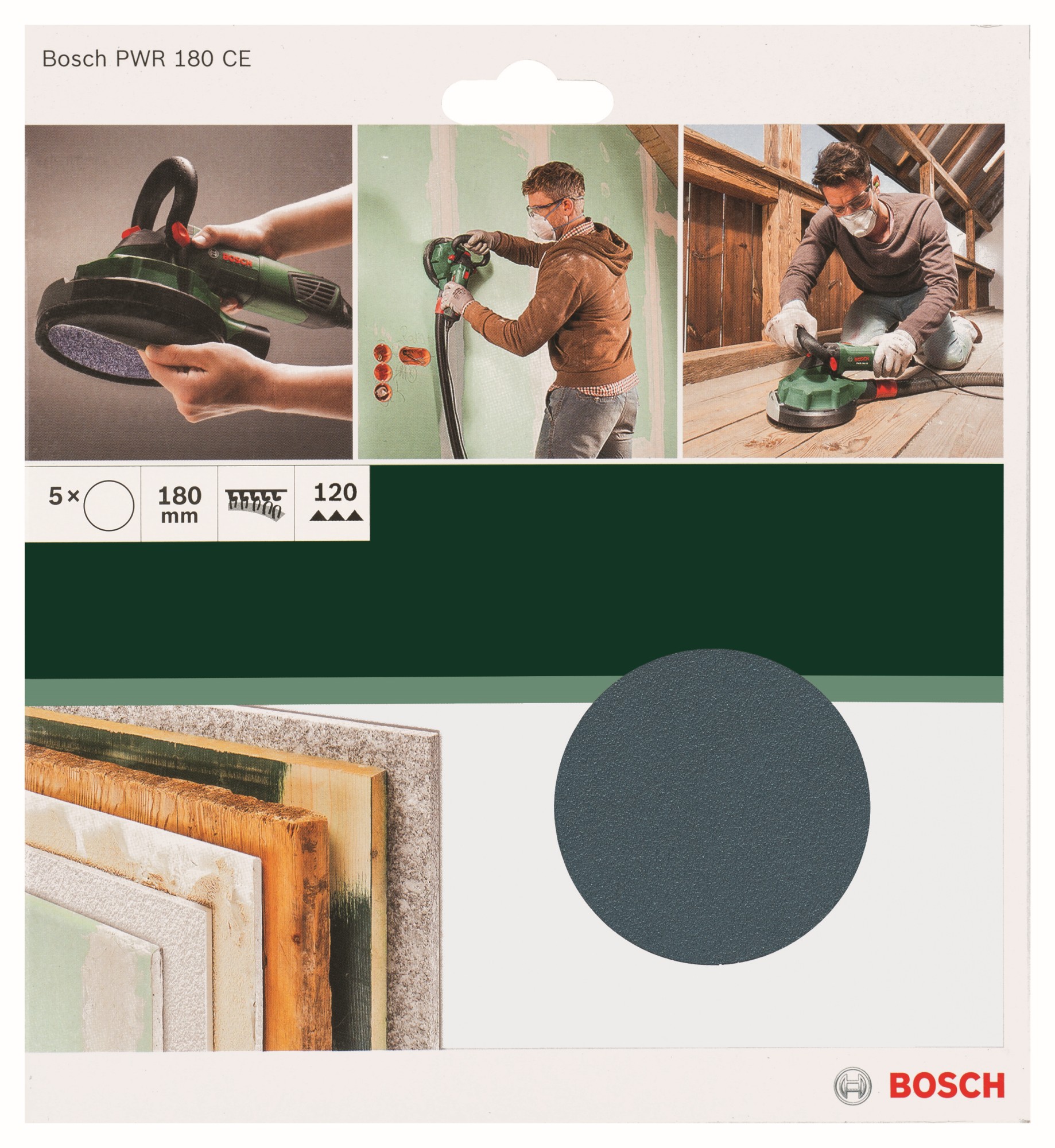 Hojas de lija PWR 180 mm K120