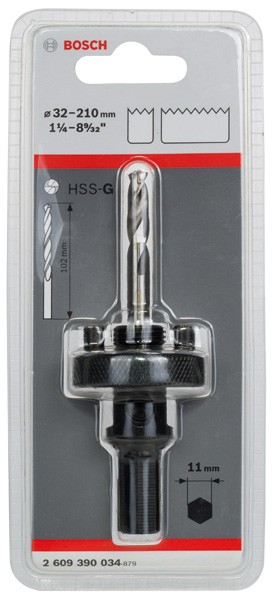 Adaptador de vástago hexagonal para sierras de corona de 32-210 mm