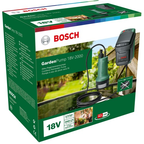 Bombas a batería para el agua de la lluvia GardenPump 18V-2000