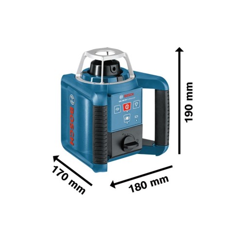 Bosch Professional Nivel láser giratorio GRL 300 HV (haz de luz roja, receptor láser LR 1, alcance: hasta 300 m de diámetro, en maletín)