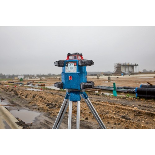 Bosch Professional Sistema 18V Nivel láser giratorio GRL 600 CHV (1 batería 18V x 4.0 Ah + cargador, función aplicación, alcance Ø: hasta 600m, en maletín)