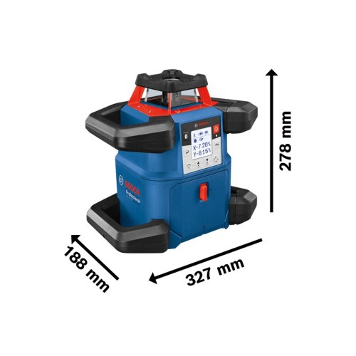 Bosch Professional Sistema 18V Nivel láser giratorio GRL 600 CHV (1 batería 18V x 4.0 Ah + cargador, función aplicación, alcance Ø: hasta 600m, en maletín)