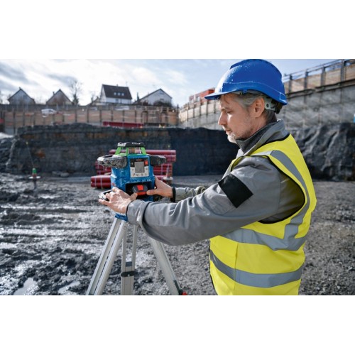 Bosch Professional Nivel láser giratorio sistema de 18V GRL 650 CHVG (láser verde, nivelación exterior, 1 batería 18 V 4,0 Ah + cargador, función aplicación, al