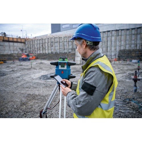 Bosch Professional Nivel láser giratorio sistema de 18V GRL 650 CHVG (láser verde, nivelación exterior, 1 batería 18 V 4,0 Ah + cargador, función aplicación, al