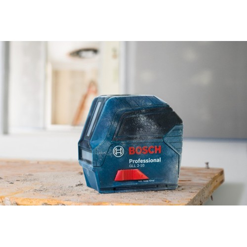 Bosch Professional Nivel láser GLL 2-10 (láser rojo, alcance: hasta 10 m, 3 pilas AA, estuche)