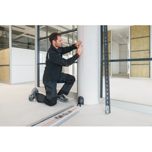 Bosch Professional Nivel láser GCL 2-15 (láser rojo, interior, con puntos de plomada, alcance: 15 m, 3 pilas AA, soporte giratorio RM 1, placa reflectora láser,