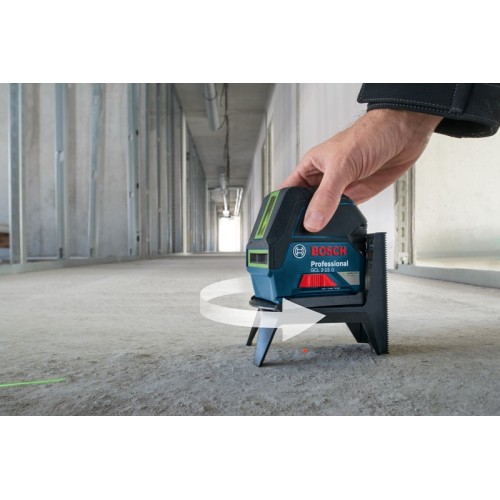 Bosch Professional Nivel láser GCL 2-15 G (láser verde, interior, puntos de plomada, alcance: 15 m, 3 pilas de 1,5 V, soporte giratorio RM 1, placa reflectora d