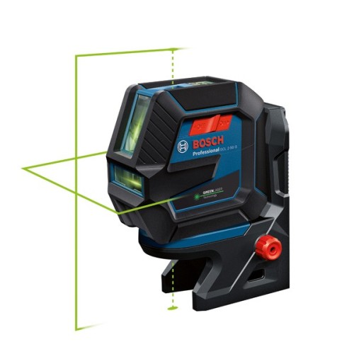 Bosch Professional Nivel Láser GCL 2-50 G (láser verde, interior, soporte RM 10, soporte de techos, alcance: hasta 15 m, 4x pilas AA, maletín)