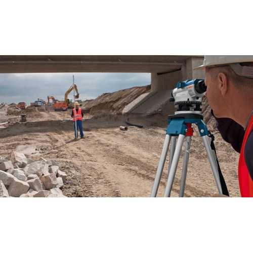 Bosch Professional Nivel Óptico GOL 26 D (aumento 26x, unidad de medida: 360 grados, alcance: hasta 100 m, en maletín de transporte)