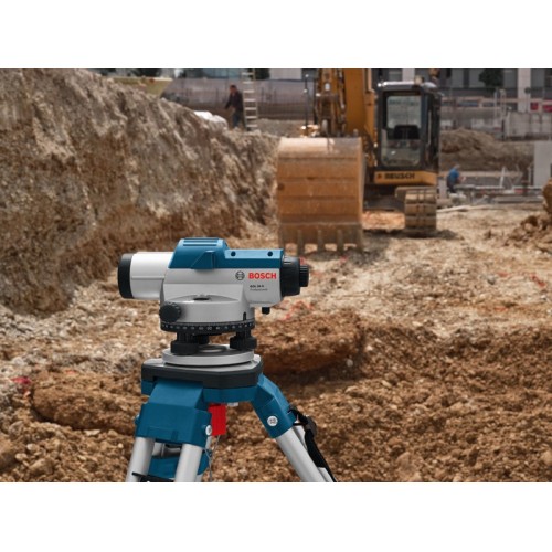 Bosch Professional Nivel Óptico GOL 26 D (aumento 26x, unidad de medida: 360 grados, alcance: hasta 100 m, en maletín de transporte)