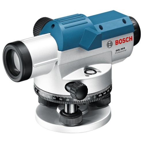 Bosch Professional Nivel Óptico GOL 20 D (aumento 20x, unidad de medida: 360 grados, alcance: hasta 60 m, en maletín de transporte)